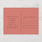 Carte Postale Faire-part Photo Peach Blush Rust Wedding Enregistrer la date (Dos)