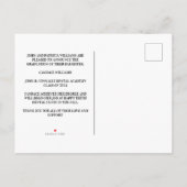 Carte Postale Faire-part Photo personnalisé de l'école dentaire rouge pour (Dos)