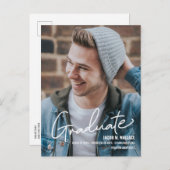Carte Postale Faire-part Photo personnalisée d'un diplômé universitaire mas (Devant / Derrière)