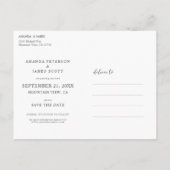 Carte Postale Faire-part Photo personnalisée simple et élégante Enregistrer (Dos)