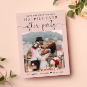 Carte Postale Faire-part Photo Réception de mariage rose vif Enregistrer la