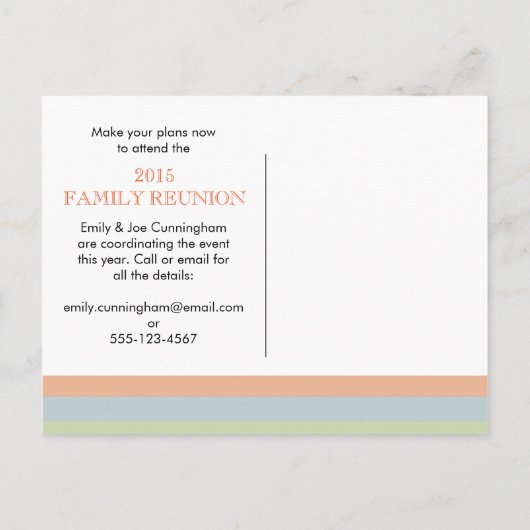 Carte Postale Faire-part Photo Réunion Enregistrez la Date (Dos)