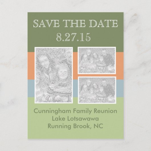 Carte Postale Faire-part Photo Réunion Enregistrez la Date (Devant)