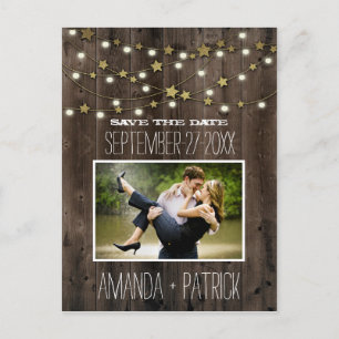 Carte Postale Faire-part Photo Rustic Grange Mariage en bois Enregistrer Le