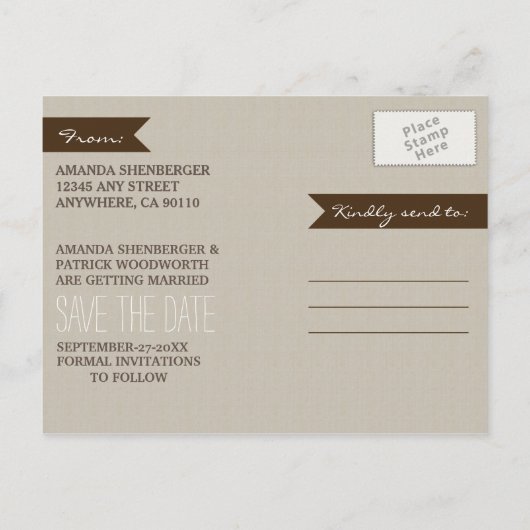 Carte Postale Faire-part Photo Rustic Grange Mariage en bois Enregistrer Le (Dos)