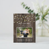 Carte Postale Faire-part Photo Rustic Grange Mariage en bois Enregistrer Le (Debout devant)