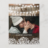 Carte Postale Faire-part Photo rustique Enregistrer la date | Mariage gypso (Devant)