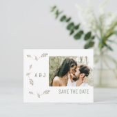 Carte Postale Faire-part Photo Sage Enregistrer la date Site Mariage QR Cod (Debout devant)