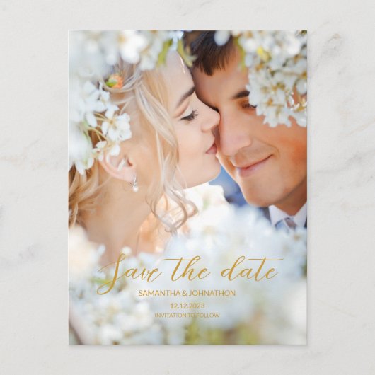 Carte Postale Faire-part Photo Save The Date  (Devant)