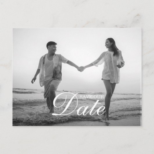 Carte Postale Faire-part Photo simple et moderne de superposition de script (Devant)