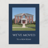 Carte Postale Faire-part Photo simple Nouveau foyer bleu marine (Devant)