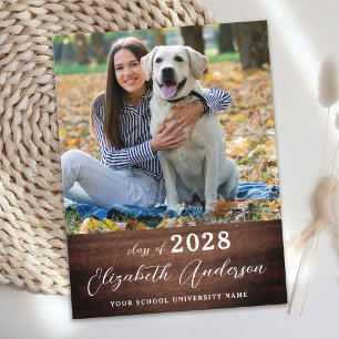 Carte Postale Faire-part Photo simple Rustique Graduation personnalisée