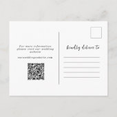 Carte Postale Faire-part Photo superposé écrit à la main Code QR Enregistre (Dos)