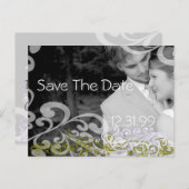 Carte Postale Faire-part Photo tourbillonnant Enregistrer La Date (Devant / Derrière)