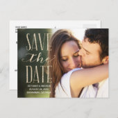 Carte Postale Faire-part Photographie de Lettrage de glam rustique Enregist (Devant / Derrière)