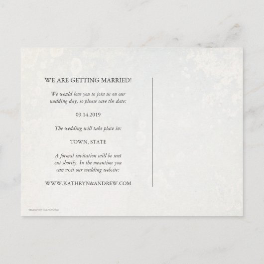 Carte Postale Faire-part Photographie de save the date avec vagues Seigaiha (Dos)