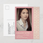 Carte Postale Faire-part Photographie Unisex de Pink Boho Textile Textile T (Devant / Derrière)