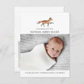 Carte Postale Faire-part Photos d'aquarelle moderne Fox (Devant / Derrière)