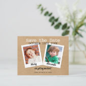 Carte Postale Faire-part Photos d'enfance Rustique Bohème Save the Date (Debout devant)