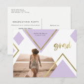 Carte Postale Faire-part Photos Géométriques Annonces de Graduation (Devant / Derrière)
