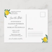 Carte Postale Faire-part Photos personnalisées citrons Enregistrer la date (Dos)