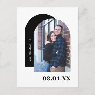 Carte Postale Faire-part Photos personnalisées minimes en noir et blanc