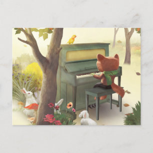 Carte Postale Faire-part Pianiste des bois