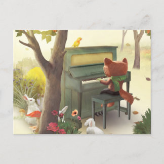 Carte Postale Faire-part Pianiste sylvestre
