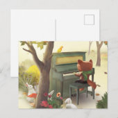 Carte Postale Faire-part Pianiste sylvestre (Devant / Derrière)