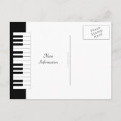 Carte Postale Faire-part Piano Clavier Musique Thématique Mariage Enregistr (Dos)