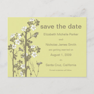 Carte Postale Faire-part PICK-YOUR-OUR-COLOR Floral japonais Enregistrer la