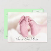 Carte Postale Faire-part Pieds de bébé unisexes (Devant / Derrière)