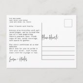 Carte Postale Faire-part Pin Rustique Aquarelle Un Nouveau Chapitre A Comme (Dos)