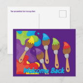 Carte Postale Faire-part Pinceaux de retour Couleurs primaires Personnalisé (Devant / Derrière)