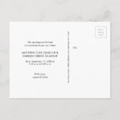 Carte Postale Faire-part Pink Blue Introduction Script Twins garçon et fill (Dos)
