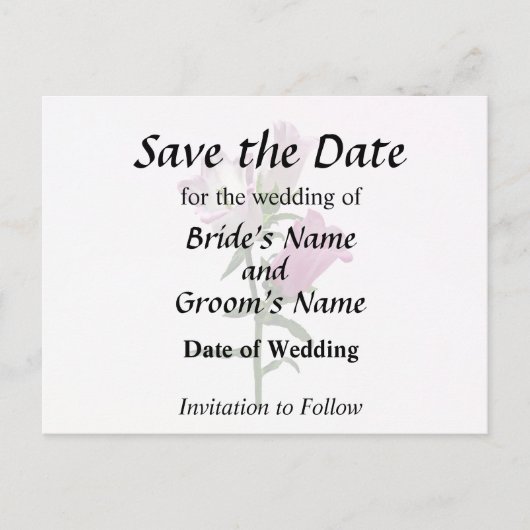 Carte Postale Faire-part Pink Canterbury Bells (Devant)