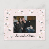 Carte Postale Faire-part Pink Playful Hearts Enregistrer la date (Devant)