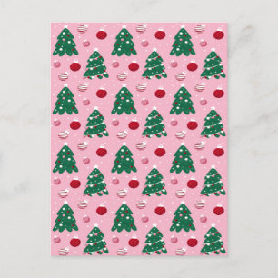 Carte Postale Faire-part Pink Sweet Greenery Noël Arbre vacances