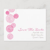 Carte Postale Faire-part Pink Twine Globes Mariage Enregistrer La Date (Devant)