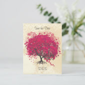 Carte Postale Faire-part Pink Yarrow Heart Leaf Tree Wedding Enregistrer La (Debout devant)