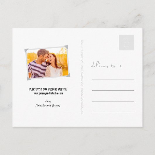 Carte Postale Faire-part Pissenlits Amour Coeurs 4 Multi Photo Enregistrer (Dos)