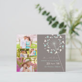 Carte Postale Faire-part Pissenlits Amour Coeurs 4 Multi Photo Enregistrer (Debout devant)