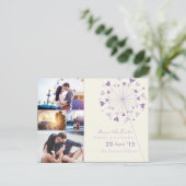 Carte Postale Faire-part Pissenlits Amour Coeurs 4 Multi Photo Enregistrer (Debout devant)