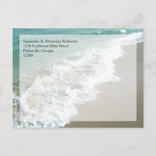 Carte Postale Faire-part Pittoresque Beach Destination Mariage Enregistrer (Dos)