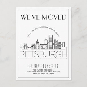 Carte Postale Faire-part Pittsburgh Moderne Deco   Changement d'Adresse