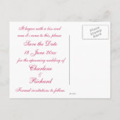 Carte Postale Faire-part Pivoines et Perles (Dos)