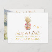 Carte Postale Faire-part PixDezines Aloha Ananas/Masala RougeEnregistrer la (Devant / Derrière)