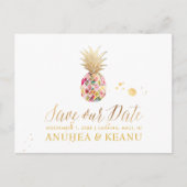 Carte Postale Faire-part PixDezines Aloha Ananas/Masala RougeEnregistrer la (Devant)