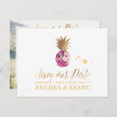 Carte Postale Faire-part PixDezines Aloha Ananas/Masala RougeEnregistrer la (Devant / Derrière)