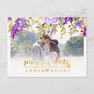 Carte Postale Faire-part PixDezines Aquarelle Florale Été Enregistrer la Da